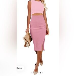 Elegant Pink Sleeveless Dress